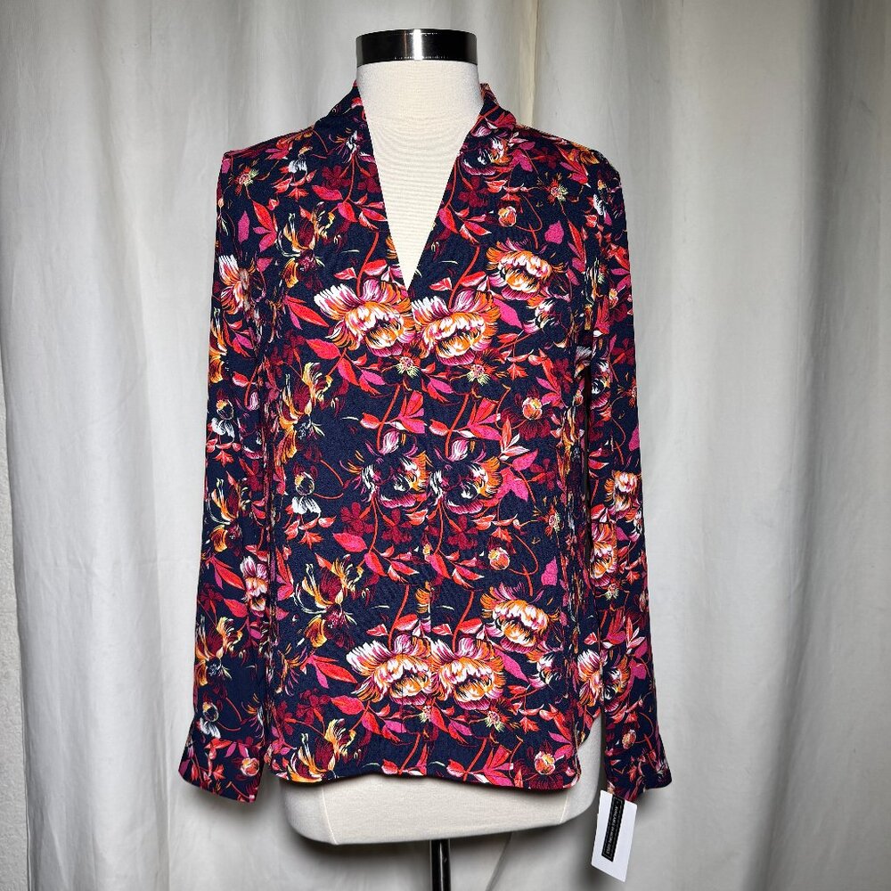 HALOGEN Floral Long Button Up